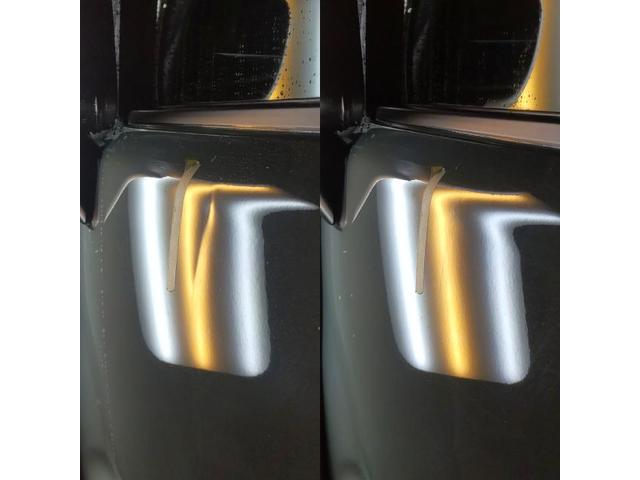 スズキ ハスラーの両側フロントドアのドアパンチのへこみ3箇所のデントリペア