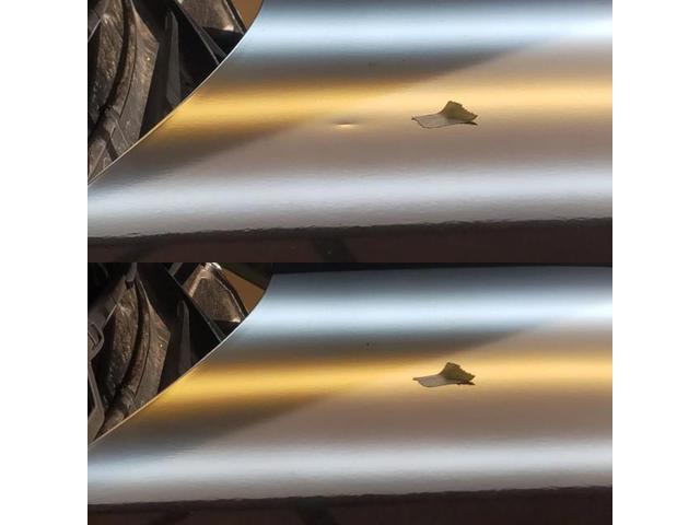 三菱 デリカD5のボンネットのへこみのデントリペア