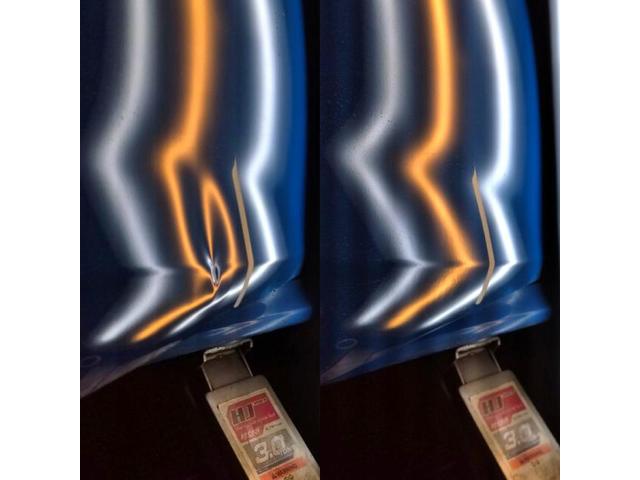 トヨタ ヤリスのフロントのドアパンチのへこみのデントリペア