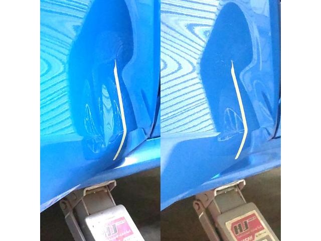 トヨタ ヤリスのフロントのドアパンチのへこみのデントリペア