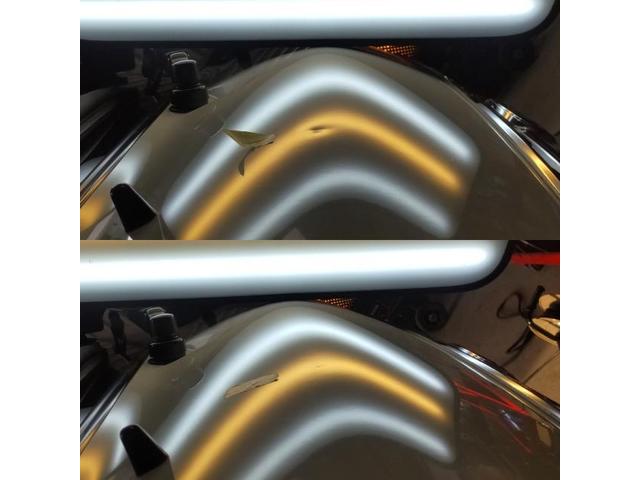 ダイハツ ハイゼットのアッパーカウルのえくぼのへこみのデントリペア