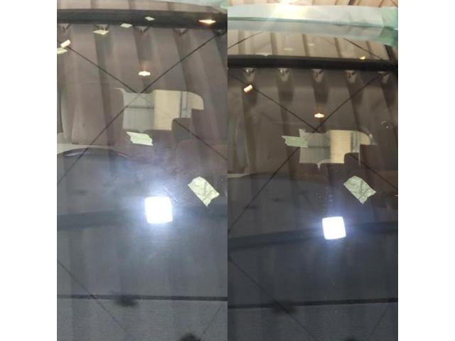 三菱 デリカD5のフロントガラスの傷取り研磨