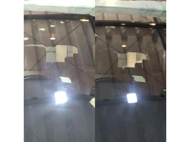 三菱 デリカD5のフロントガラスの傷取り研磨