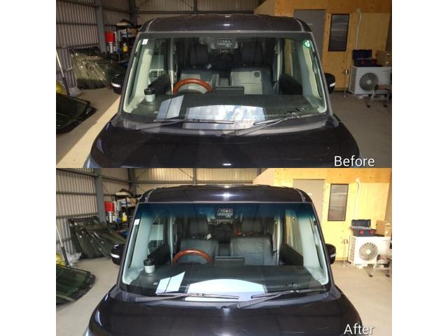 スズキ スペーシアカスタムのフロントガラス交換