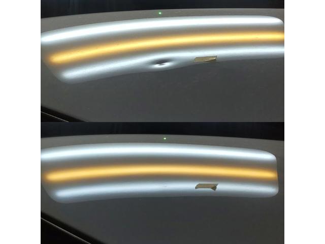 トヨタ ハリアーのルーフにできたえくぼのへこみのデントリペア