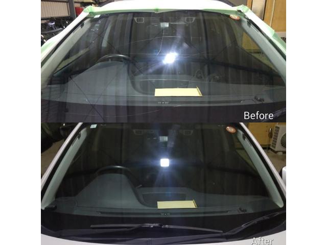 スバル アウトバックのフロントガラスの傷取り研磨