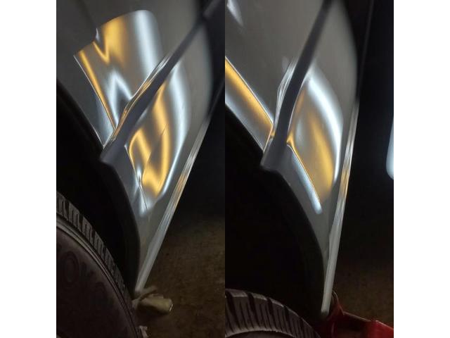 トヨタ ハイエースのリアフェンダー2箇所のへこみのデントリペア