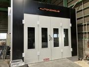 塗装ブース完備。埃や風を避けての塗装が可能。また環境にも配慮しております。