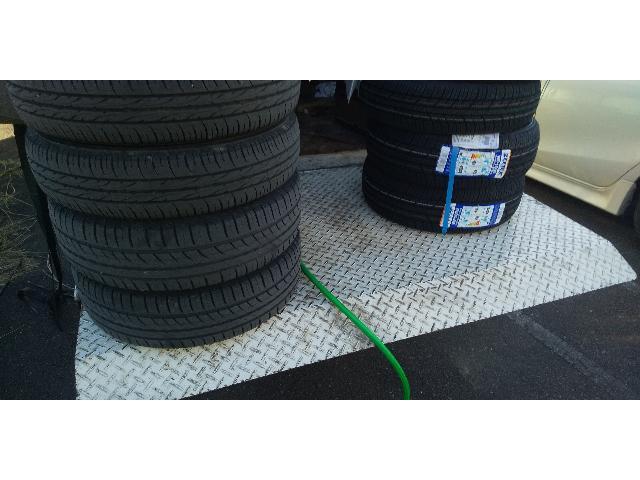 佐久市 三菱し アイ フロント145/65R15 リア175/55R15 スタッドレスタイヤ交換