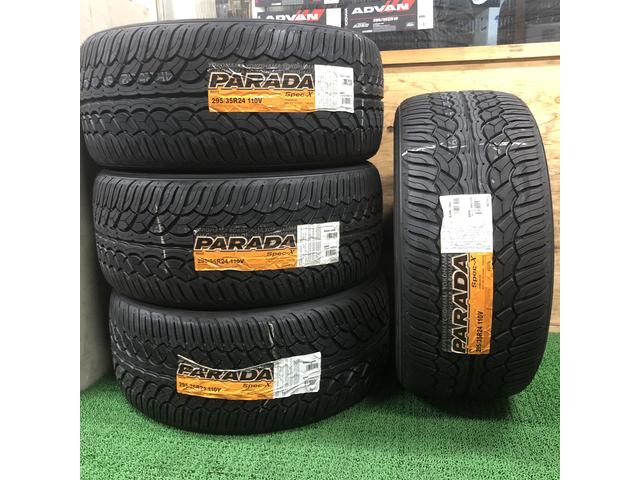 24インチ レクサス　LX570　 持ち込みタイヤ交換 295/35R24 ヨコハマ　PARADA　茨城県石岡市 車好オート　茨城持ち込み交換歓迎店