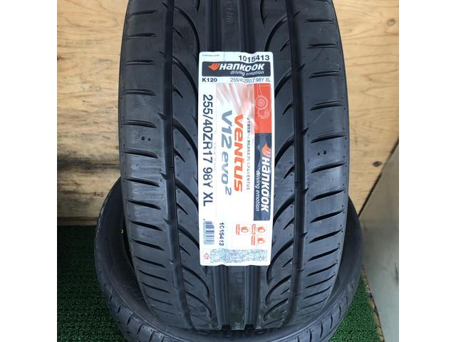 茨城持ち込み交換歓迎店　17インチ ニッサン スカイラインGT-R 持ち込みタイヤ交換 255/40R17 ハンコック　VENTUS　V12evo　茨城県石岡市 車好オート