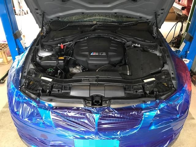 ＢＭＷ　Ｅ９２　Ｍ３　ラジエター交換　ファンモーター交換　ファン破損　クーラント漏れ　部品持込み取り付け　広島市　安佐北区　三入　可部　亀山　勝木　高陽　落合　口田　深川　白木　安芸高田市　吉田　上根　安佐南区　八木　緑井　川内　古市　高取