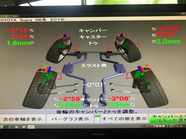 トヨタ　ＤＢ４２　スープラ　ＲＺ　４輪アライメント調整　広島　安佐北区　三入　シグナル　ＢＭＷ　ＤＢ０２　ＤＢ２２　ＤＢ８２　アライメントキャンペーン中　アライメント安い　３Ｄアライメント　ハンター　