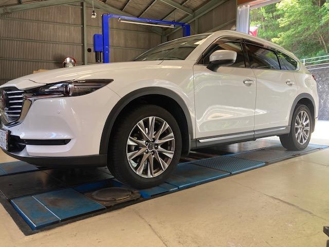 ＫＧ２Ｐ　ＣＸ－８　車高調取付け　タイヤ交換　ホイール交換　１Ｇ締め　４輪アライメント　光軸調整【広島市　安佐北区　安佐南区　西区　東区　南区　中区　安芸区　佐伯区　安芸高田　東広島　呉　西条　廿日市　五日市　山口　島根　岩国　浜田　出雲】