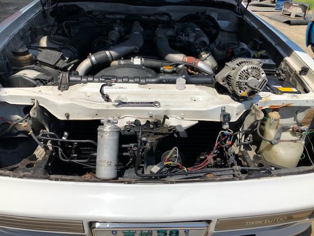 トヨタ　ソアラGZ20のダイナモ（オルタネータ）とエアコンガス漏れ修理　エアコン修理　白石市