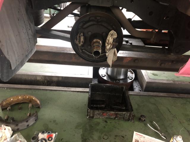 三菱ふそう　ローザ　スクールバス　車検整備　名古屋市中川区