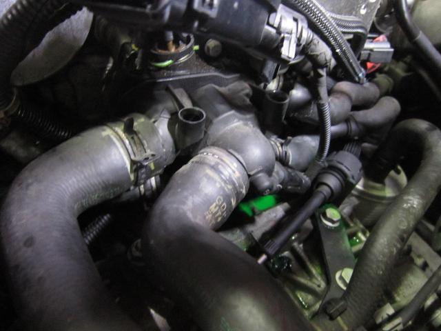 BMW　MINI　ミニクーパー　MF16S　サーモハウジング交換　冷却水漏れ　山梨県甲府市酒折