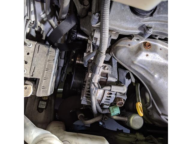 ダイナモ・オルタネータ交換　エンジンO/H　タイミングベルト交換　ダイハツ　タント　車検　整備　修理を実施！！遠賀郡遠賀町周辺の車検・整備・修理・ナビ取付・タイヤ取付など、お車の事ならお気軽にご相談下さい！！！