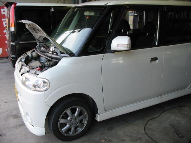 ダイハツ　タント　エアコン修理　車検　整備を実施！！遠賀郡遠賀町周辺の車検・整備・修理・ナビ取付・タイヤ取付など、お車の事ならお気軽にご相談下さい！！！