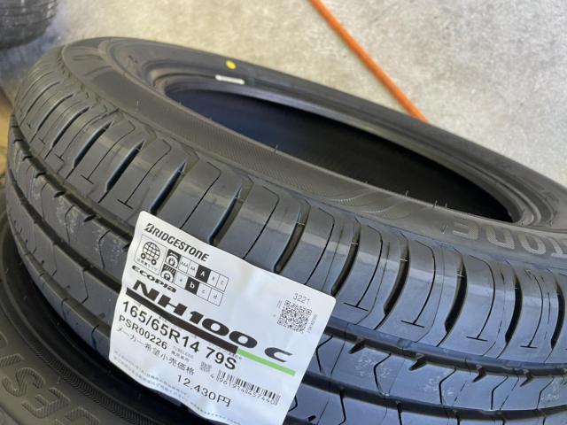 ミラージュ タイヤ交換 BRIDGESTONE ECOPIA NH100C 165/65R14