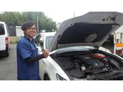 入庫前には車両をチェックしております。