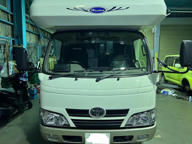 トヨタ カムロード キャンピングカー 新型ヘッドライトに交換 クリアレンズ化 LEDヘッドライト 取り付け 静岡市 清水区 葵区 駿河区 富士市 焼津市|グーネットピット