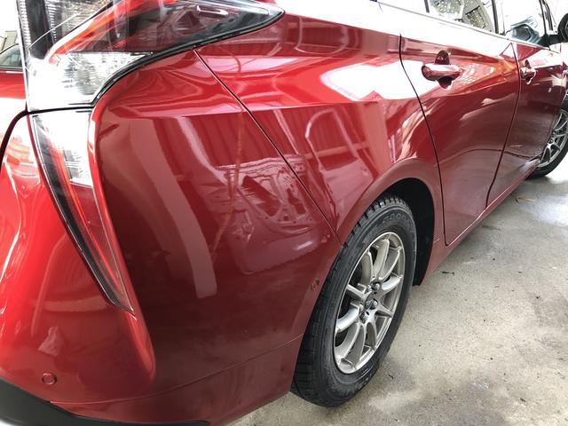 プリウス　ZVW51　エモーショナルレッド　板金　塗装　
富山市　上飯野　アーク自動車　鈑金　塗装　コーティング