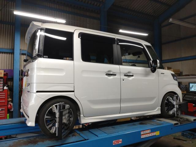 【岡崎市】D1車両 スペーシア ロードスター エボワゴン アライメント調整  ４輪アライメント 豊田市 西尾市 幸田町 安城市 蒲郡市 三河エリア (株)ＯＷＬ（kkr auto works）