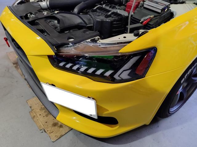 【岡崎市】MITSUBISHI ミツビシ ランサーエボリューション10 エボ10 エボX ヘッドライト交換 社外ヘッドライト 豊田市 西尾市 幸田町 安城市 蒲郡市 三河エリア (株)ＯＷＬ（kkr auto works）