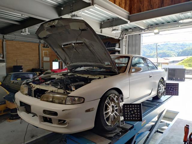 【岡崎市】NISSAN ニッサン SILVIA シルビア S１４ ステアリングラック交換 リビルト アライメント調整 豊田市 西尾市 幸田町 安城市 蒲郡市 三河エリア (株)ＯＷＬ（kkr auto works）
