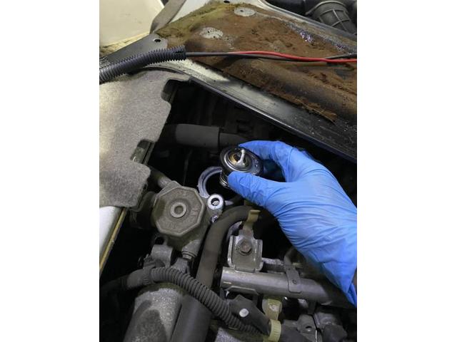 スズキ　エブリイ　エンジン関連修理・整備　サーモスタット交換