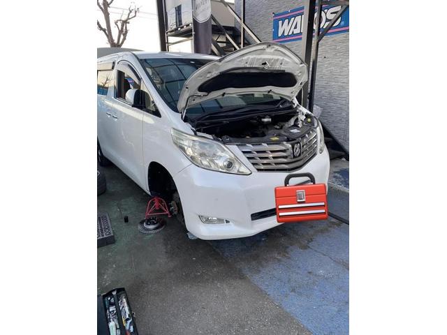 トヨタ　アルファード　サスペンション・足回りパーツ取付
前後サスペンション・リアショックアブソーバー・前後ブレーキディスク・前後ブレーキパッド交換