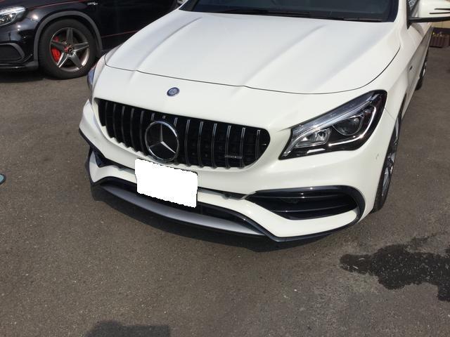 メルセデスベンツ　AMG  CLA Cクラス　フロントグリル交換　バンパー脱着　パナメリカーナグリル　輸入車　福島市