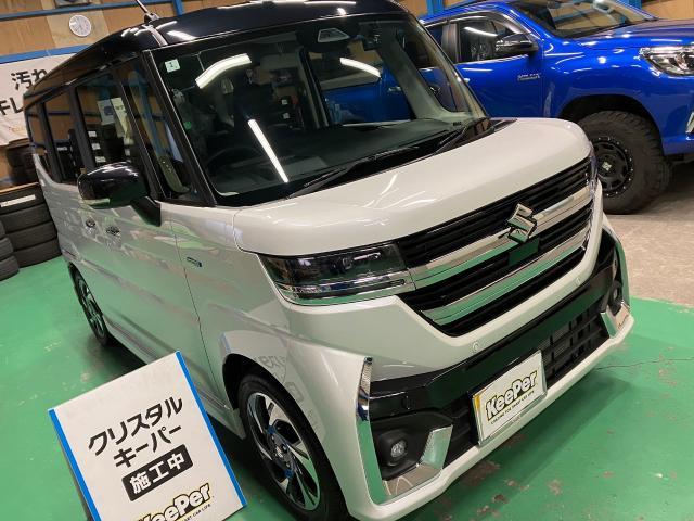 スズキ　スペーシアカスタム　クリスタルキーパー　施工　【キーパープロショップ　キーパーラボ　キーパーコーティング　宇都宮　他の地域からのお客様も大歓迎！】