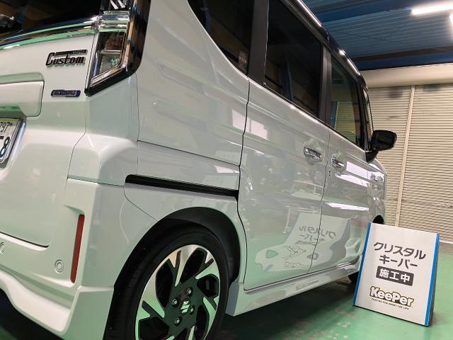 スズキ　スペーシアカスタム　クリスタルキーパー　施工　【キーパープロショップ　キーパーラボ　キーパーコーティング　宇都宮　他の地域からのお客様も大歓迎！】