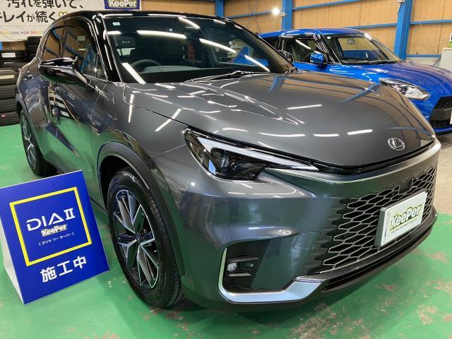 レクサス ＬＢＸ　新車　ダイヤ２キーパー　窓ガラス全面コーティング　無塗装樹脂パーツキーパー　施工　【キーパープロショップ　キーパーラボ　キーパーコーティング　宇都宮　他の地域からのお客様も大歓迎！】