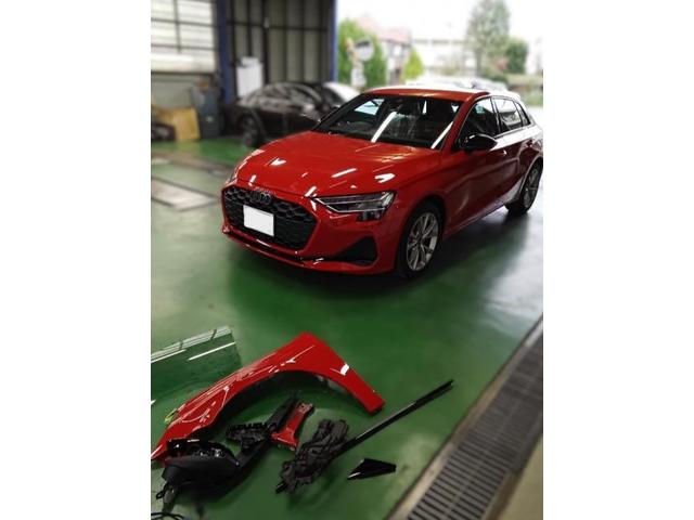 アウディ　Ａ３　フロント 板金・外装補修 パーツ交換　【輸入車・保険修理対応・板金修理お任せ下さい！ あきる野/日の出町/拝島/青梅/羽村/福生/東村山/瑞穂/八王子/多摩/立川/狭山/入間/飯能/】