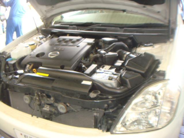 ティアナ　日産　車検　プラグ、ガスケット交換