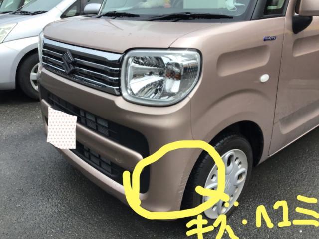 スズキ　スペーシア　フロントバンパー修理キズ・へこみ直し
