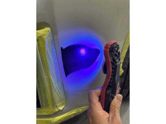 フロントバンパー修理　UVサフェ　紫外線硬化樹脂　UVパテ　使用　茨城県　常陸大宮市