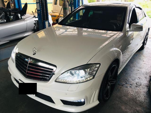 ベンツ W221 S400 ハイブリッド チェックランプ点灯 入庫です。