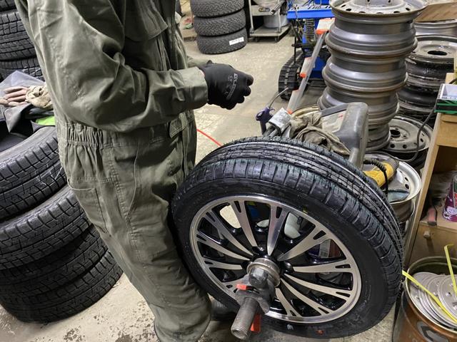 eKワゴン　持込ホイール　新品タイヤ組換え　165/55R15  　札幌市　石狩市　持ち込みパーツ