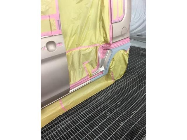 ダイハツ　タント　左スライドドア交換　左クォーターパネル修理