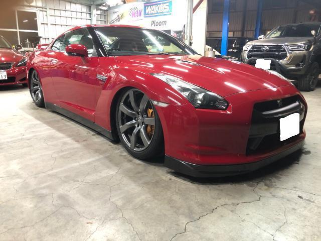 日産 35GTR エアサス　マフラー取り付け