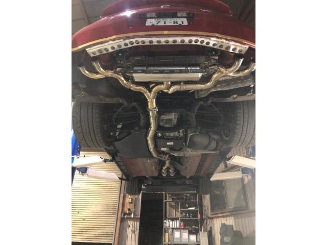 日産 35GTR エアサス　マフラー取り付け