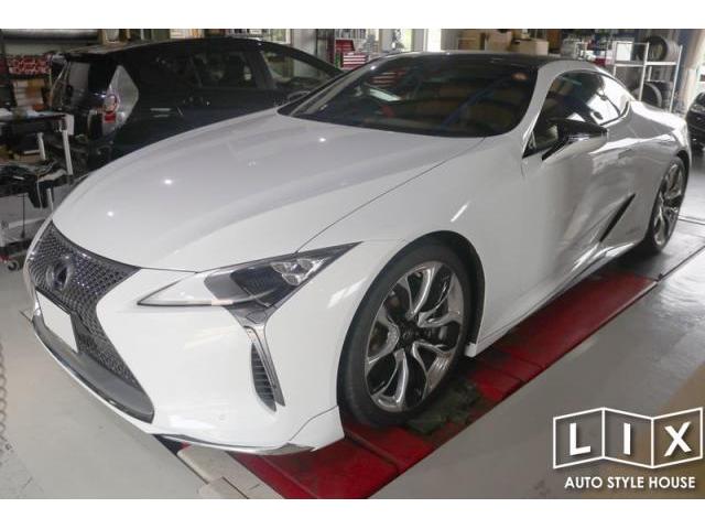 レクサスLCの車高調とオプションブレーキキャリパー交換とT/W交換でさらにWIDE＆LOW！！！【福山市　タイヤ・ナビ・ドライブレコーダー等のパーツ持込取付　コーディング作業　調音施工　大歓迎受付中！！愛車の事なら国産車から輸入車までリクロ