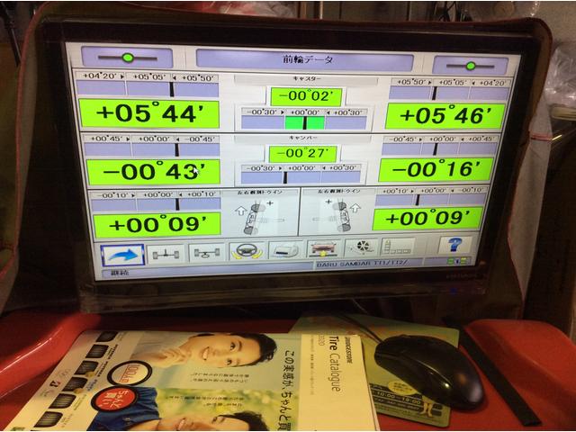 4輪アライメント調整　スバル　サンバー　　　内減り　偏摩耗　片減り　