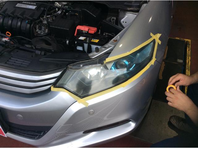 ホンダ　インサイト　ヘッドライト磨き