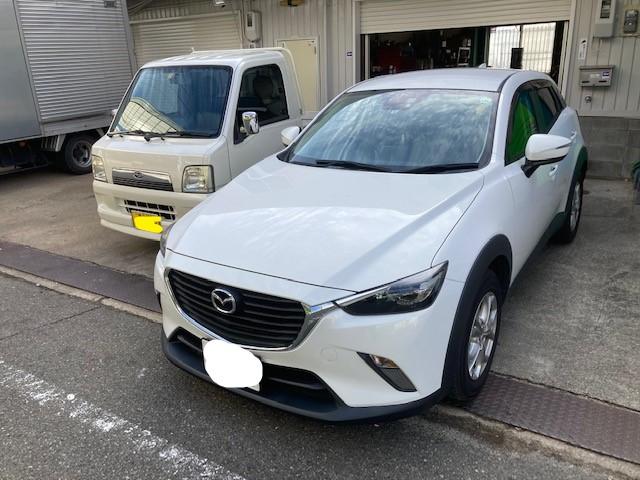 マツダ　CX-3　ドライブレコーダー前後カメラタイプの取付