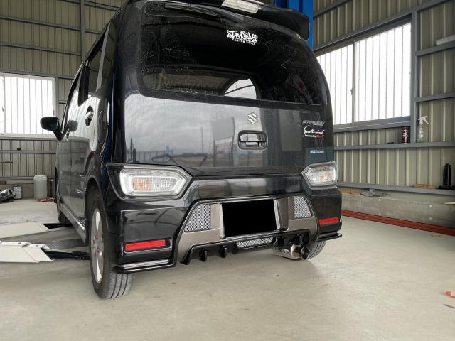 ワゴンRスティングレー シルクブレイズ フロント・リヤリップスポイラー取付 SilkBlaze